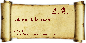 Lakner Nándor névjegykártya