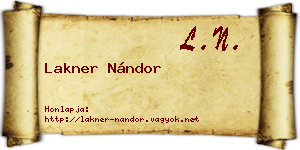 Lakner Nándor névjegykártya